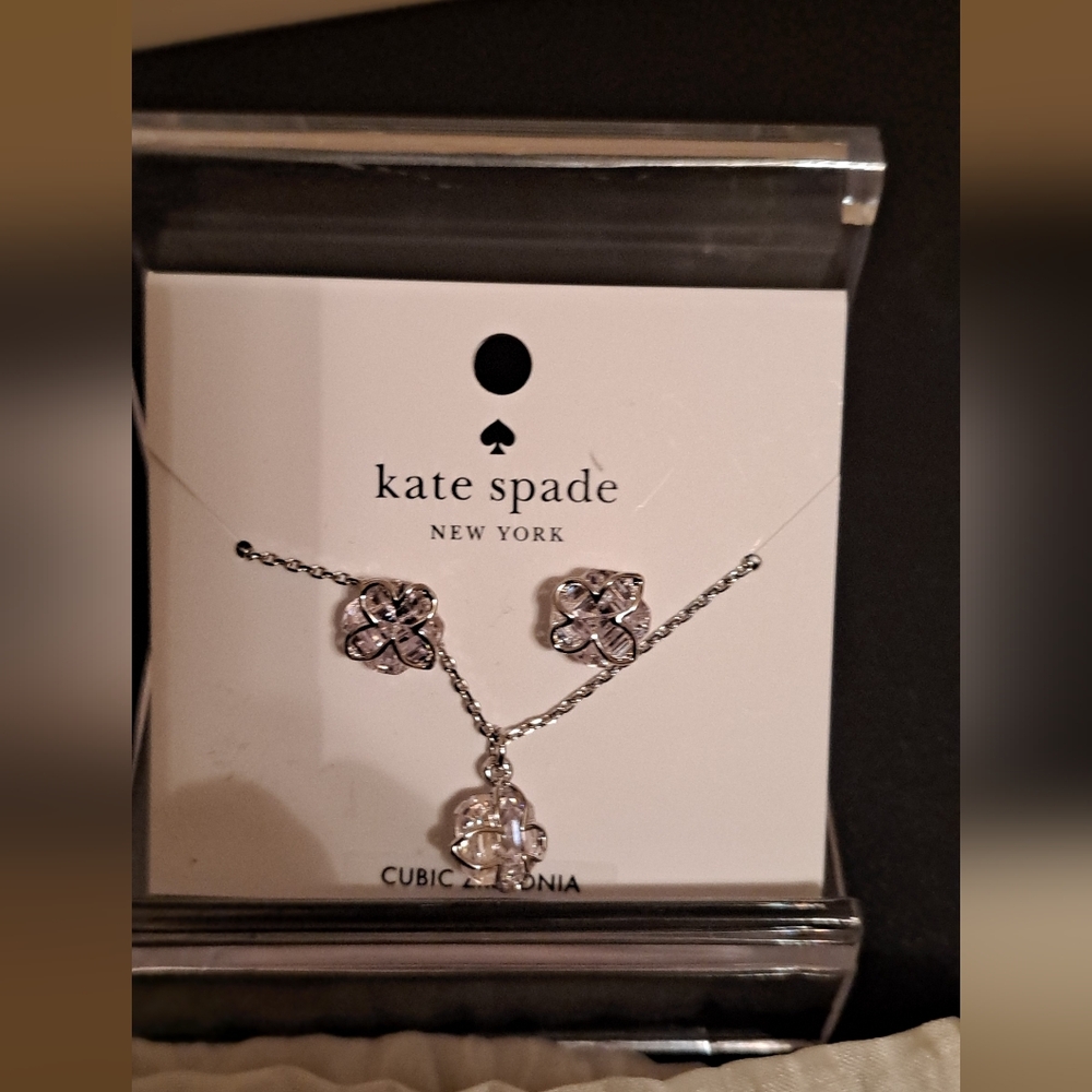 Kate Spade Silver Cubic Zirconia Necklace Set - Picture 1 of 3